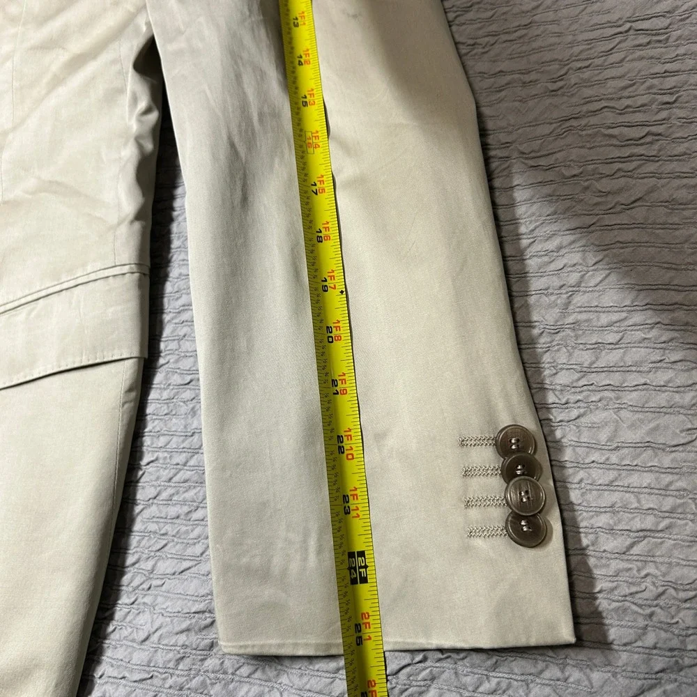 Zegna Mens 38R Beige Cotton Silk 2-Button Blazer Jacket 280CG4 Double Vent